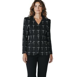 DONCASTER Vintage Blazer Women's Size 6‎ 100% Silk Tweed Plaid